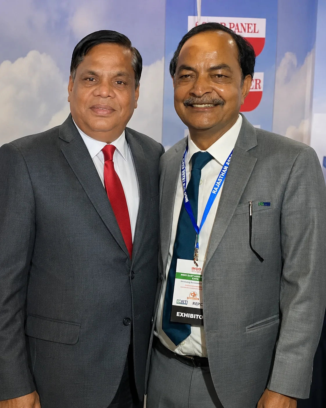 Mr. Raj Kumar Taluka and Mr. Ravi Jindal, founders of Event Material Hub, at an outdoor event venue